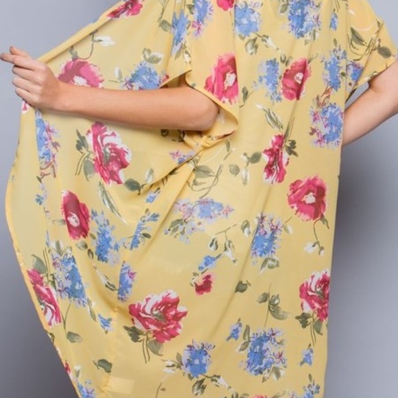 Sheer Floral Kimono - Picture 7 of 8